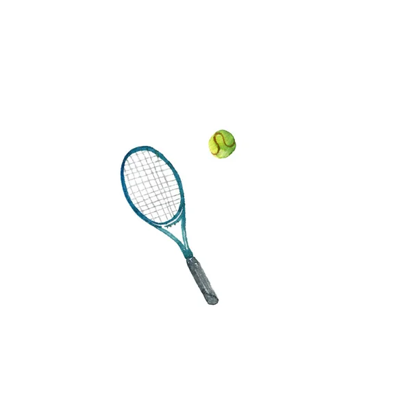 Racchetta da tennis acquerello — Foto Stock