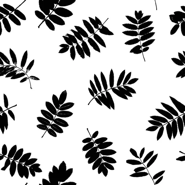 Seamless pattern with leaves silhouettes — Stock Vector