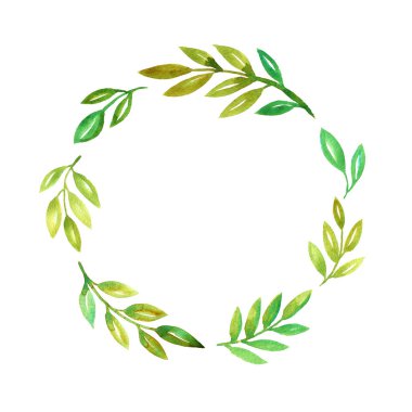 suluboya doodle ince dallarla yapraklarla çerçeveli