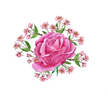 suluboya çiçek coposition