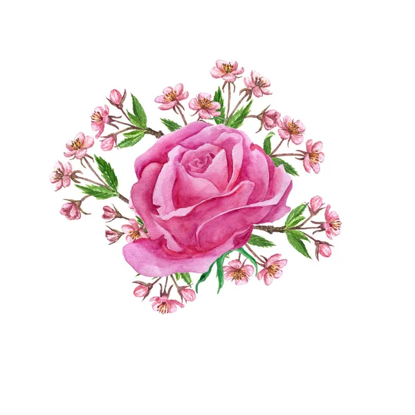 suluboya çiçek coposition