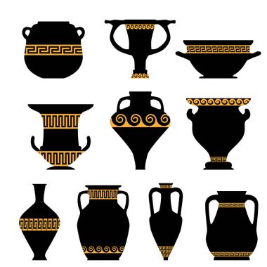 Antika seramik, vector silhouettes