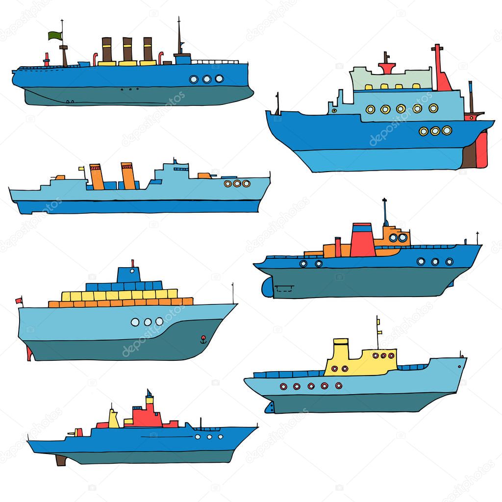 vector set of ships