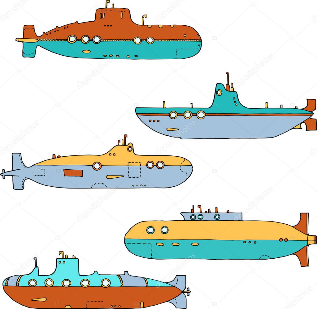 vector set of submarines