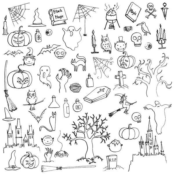 Jogo de doodle de Halloween —  Vetores de Stock
