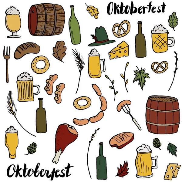 Oktoberfest doodle sada — Stockový vektor