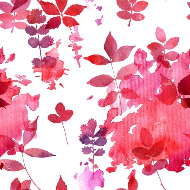 yaprakları siluetleri ile Seamless Modeli