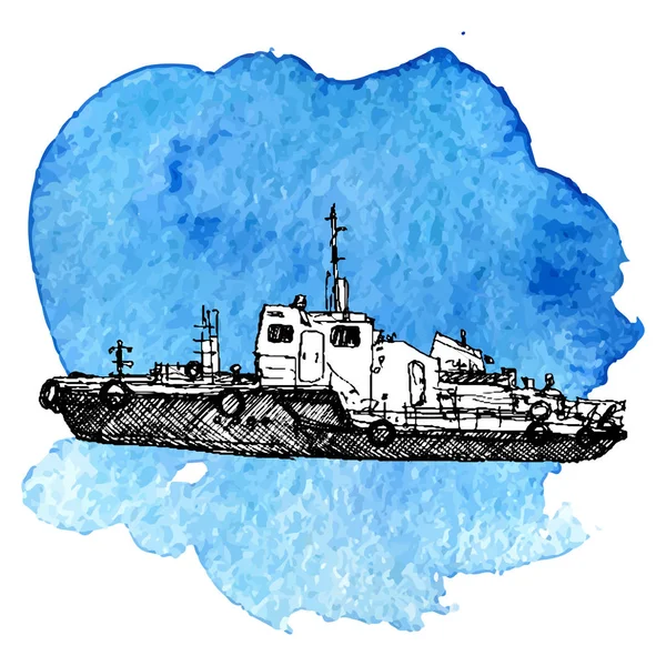 Vector sketch of ship — Stock Vector