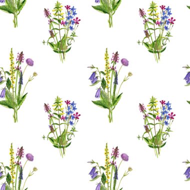 Çiçekler ve bitkilerle kusursuz desen