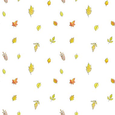 sonbahar doodle seamless modeli