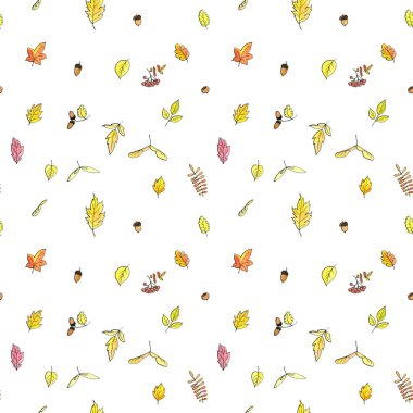 sonbahar doodle seamless modeli