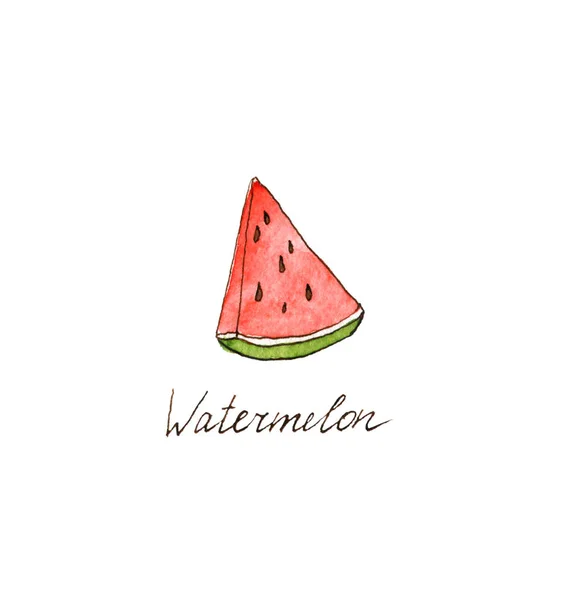 Watercolor drawing watermelon — Stock Photo, Image