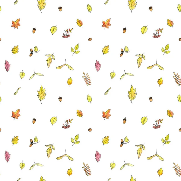 sonbahar doodle seamless modeli