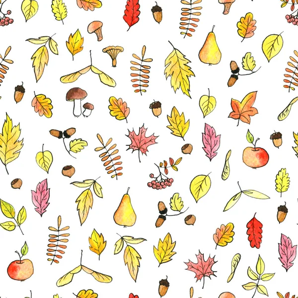 Autumn doodle seamless pattern — Stock Photo, Image