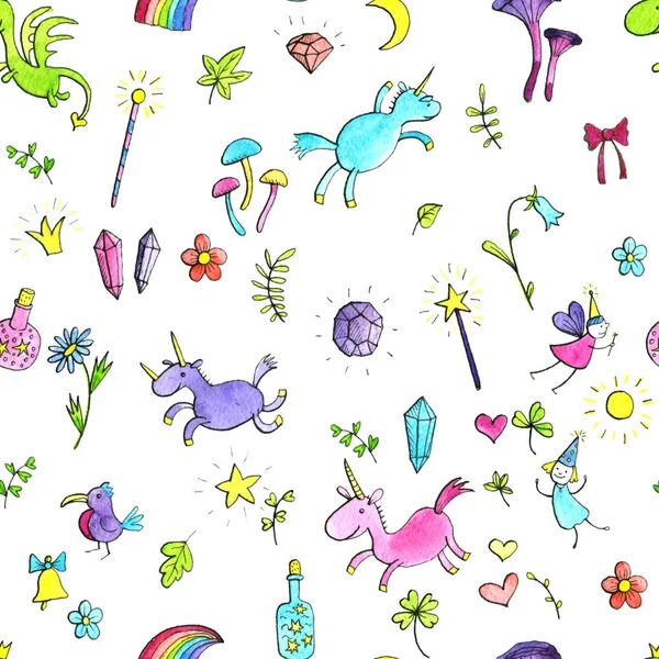 Magic doodle seamless pattern — Stock Photo, Image