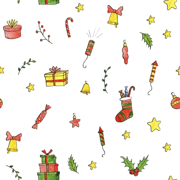 Noel doodle seamless modeli