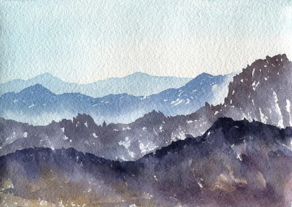 Aquarelle paysage de montagne — Photo