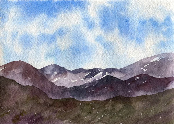 Aquarelle paysage de montagne — Photo