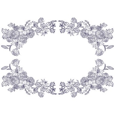 Vintage vektör çiçek bileşimi