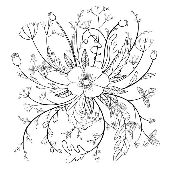 Vector de composición floral — Archivo Imágenes Vectoriales