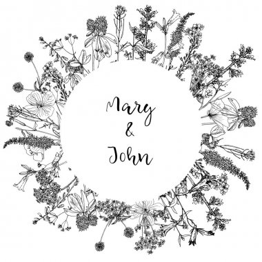 Arka plan bitki ve çiçek çizim ile