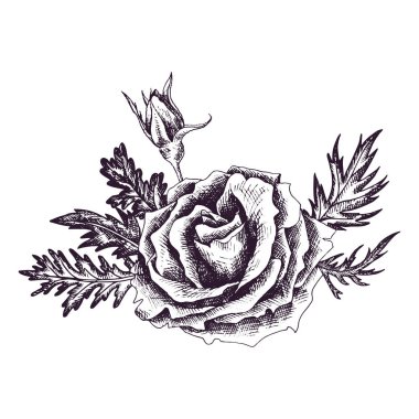 Vintage vektör çiçek bileşimi