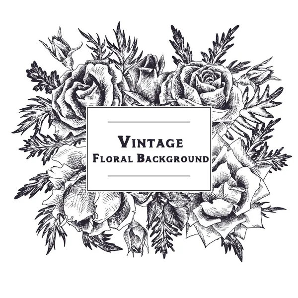 Vector vintage composición floral — Vector de stock