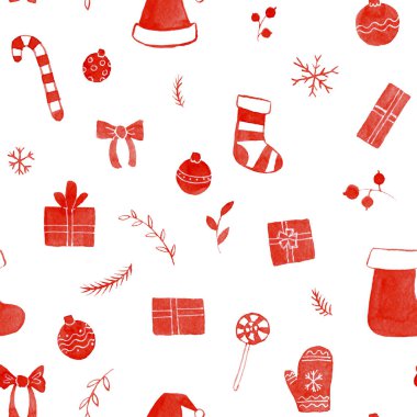 Noel doodle seamless modeli