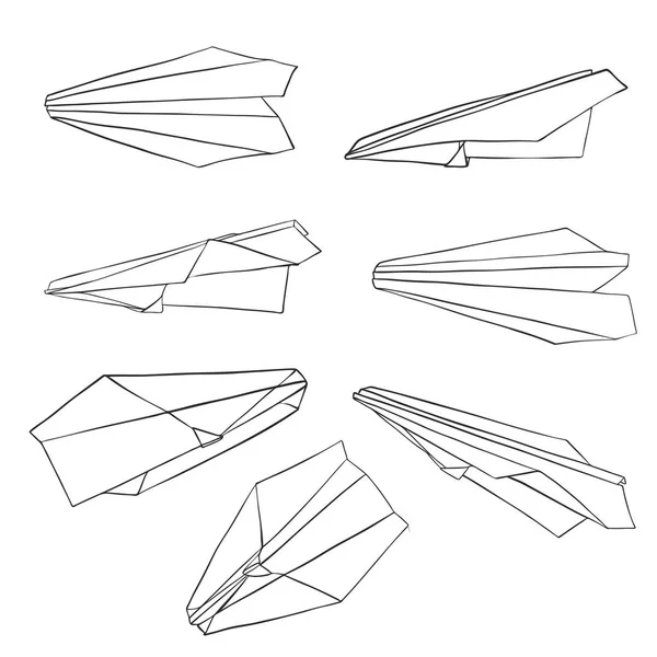 Vector isolated paper planes — Stock Vector