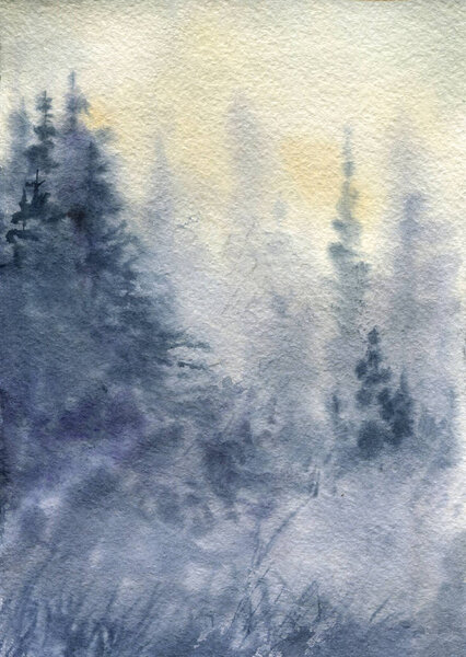 abstract watercolor landscape