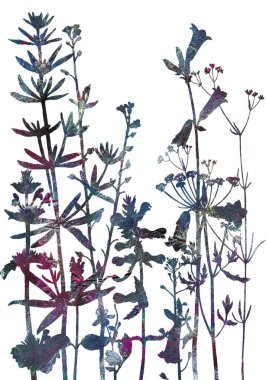 Arka plan bitki ve çiçek çizim ile