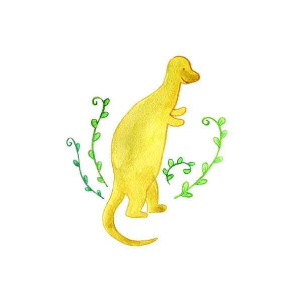 Dinosaurus en prehistorische planten — Stockfoto