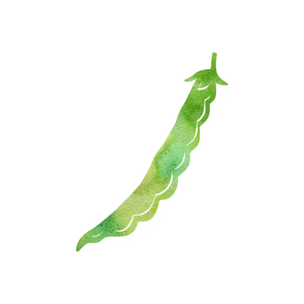 Zeleninové akvarel silueta — Stock fotografie