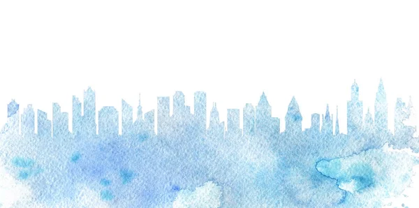 Aquarel silhouet van de stad — Stockfoto