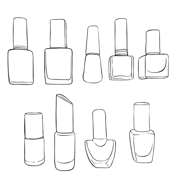Vector flaskor med nagellack — Stock vektor