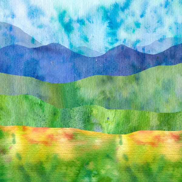 Aquarelle paysage de montagne — Photo