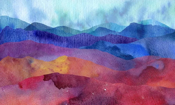 Aquarelle paysage de montagne — Photo