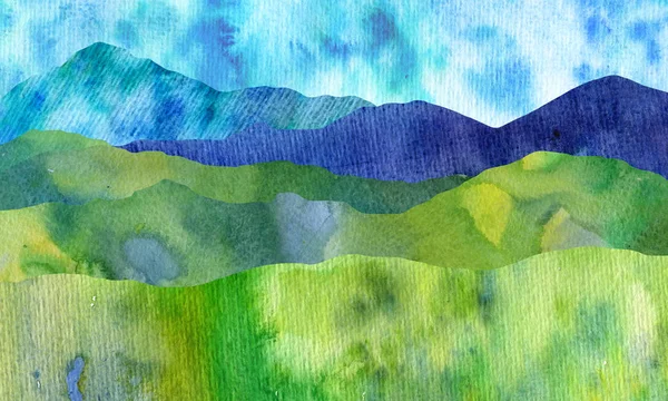 Aquarelle paysage de montagne — Photo