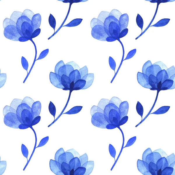 Aquarel naadloos patroon met bloemen — Stockfoto