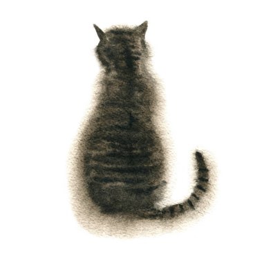 Sulu Boya çizim kedi