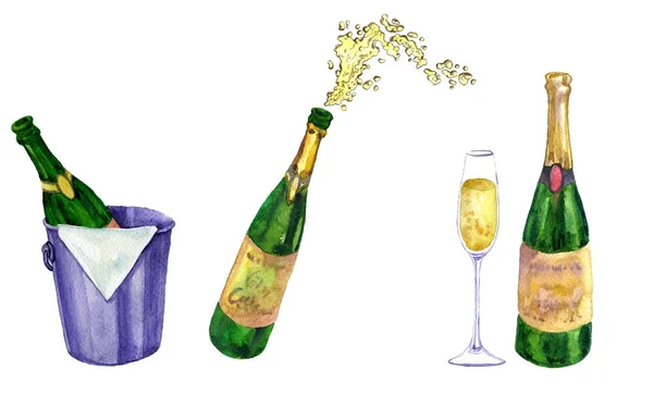 Uppsättning av champagne — Stockfoto