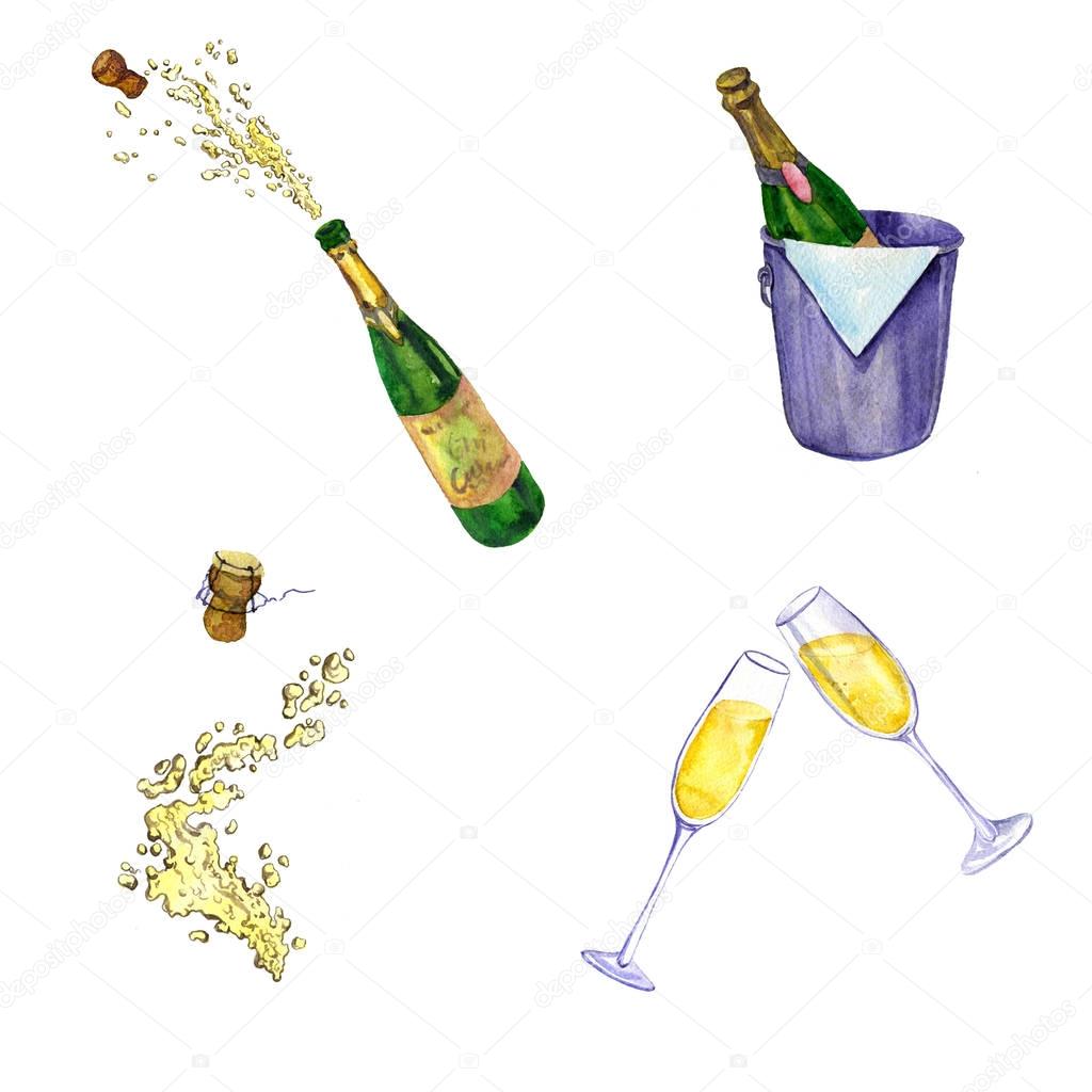 set of champagne