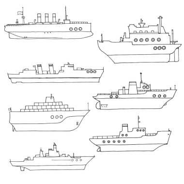 vektör set gemilerin