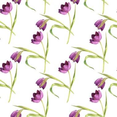 suluboya mor laleler ile Seamless Modeli