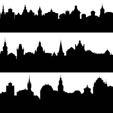Avrupa şehri Vector silhouettes