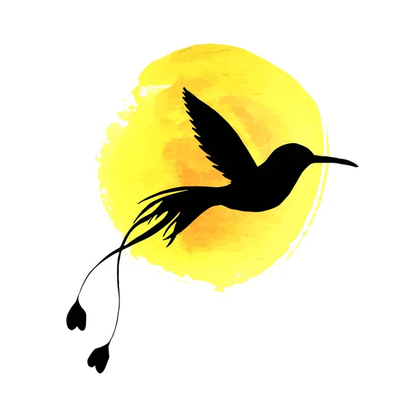 Silhouette uccello volante — Vettoriale Stock