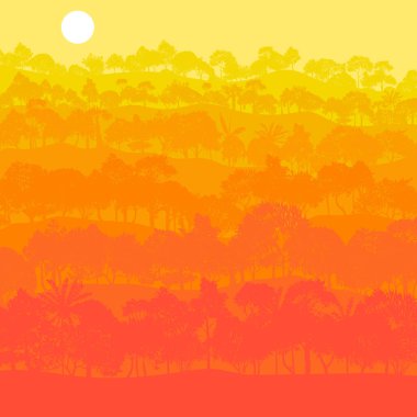 vektör yatay, ağaçlar