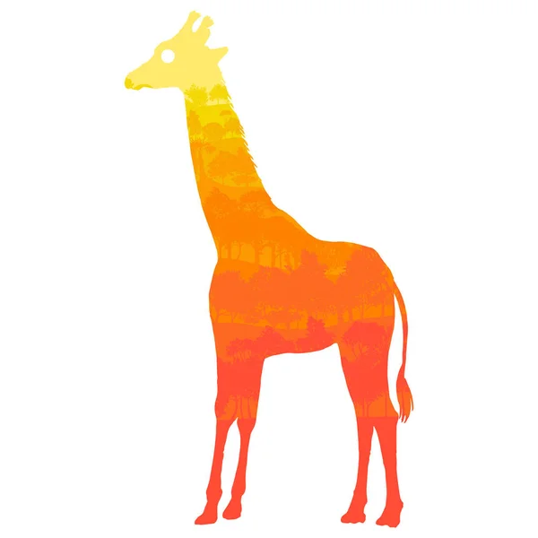 Silueta vectorial de jirafa — Archivo Imágenes Vectoriales