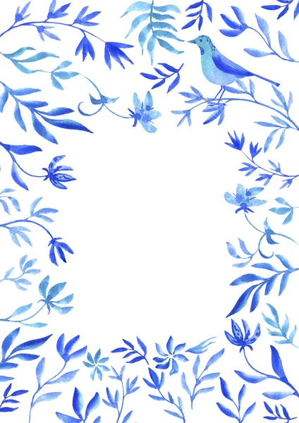 Akwarela doodle rośliny i kwiaty — Zdjęcie stockowe