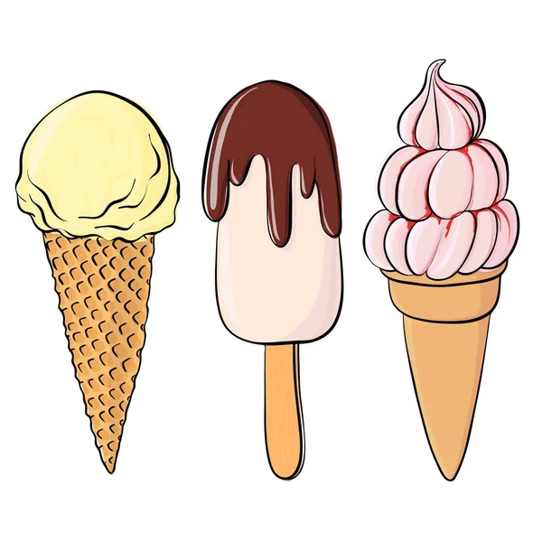 Vector ice creams — Stock Vector